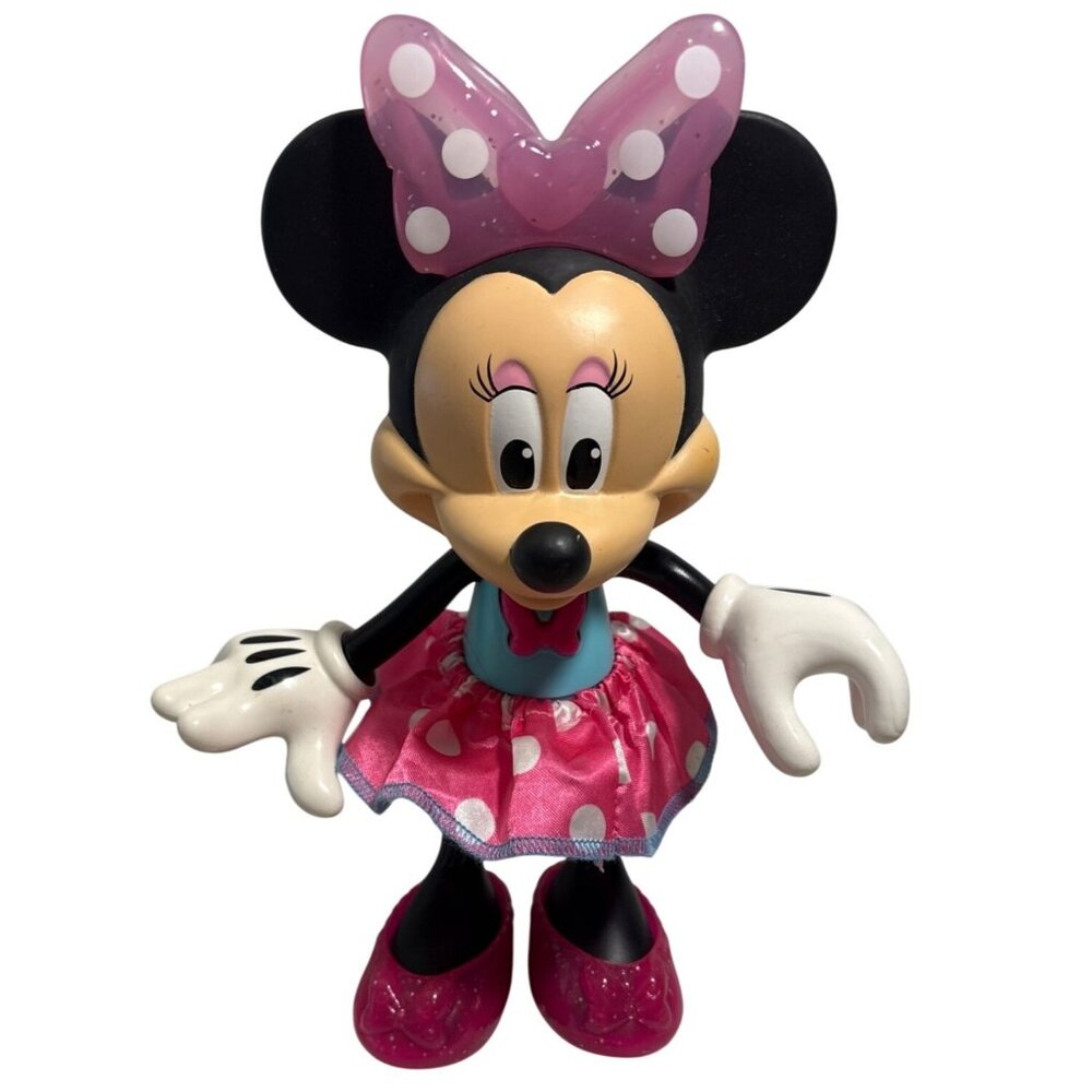 Disney Minnie Mouse Glitz An Glam Singing Doll 9.5" Tall Needs Batteries